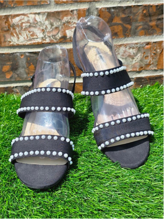 Alex Marie Shoes - ALEX MARIE Black Pearl Embellished Sandals Women's Size 10